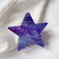 Sternförmige Haarklammer mit lila Marmormuster und feinem Glitzer für Mädchen - Mittel / Glitzerblau