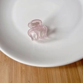 Piccola molletta per capelli in acetato rosa trasparente con testo France Handmade in piatto - 1# Rosa - 3.2cm*3cm