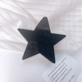 Molletta per capelli a stella Y2K in acetato nero con finitura argento glitterata - 8.6cm / Nero Luccicante