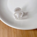 Molla per capelli in acetato bianco perlato con scritta France Handmade per code piccole - 4# Bianco - 3.2cm*3cm
