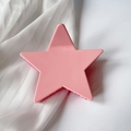 Pinza per capelli a stella in acetato rosa, stile Y2K con trama interna decorata - 8.6cm / Rosso Rosa