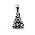 Vintage oxidized silver Buddha head pendant with intricate details for hiphop necklace - Pendant Only (No Chain)