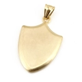 Pendaglio a scudo dorato minimalista in acciaio al titanio spazzolato per gioielli da uomo - Pendente Oro Solo (Senza Catena)