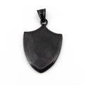 Ciondolo a scudo minimalista da uomo in acciaio al titanio nero opaco con finitura spazzolata - Ciondolo Nero Solo (Senza Catena)