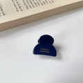 Mini pinza de pelo de acetato azul oscuro con logotipo dorado France Handmade grabado - 2.8cmx2.4cm / Azul