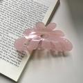 Pinza para el pelo de acetato rosa claro con letras doradas France Handmade - Rosa