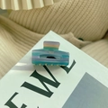 Mini acetate hair claw clip with blue and purple marble pattern and gold lettering - 4cm*2.3cm (6g) / Blue