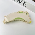 Süße cremefarbene und grüne Kaninchen Haarklammer aus Acetat-Harz für Damen - Grüner Langer Hase (9#)