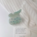 Eleganter Schmetterling Haarklammer aus minzgrünem Acetat mit funkelnden blauen Rheinsteinen - Schmetterling-Stil