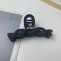 Molla per capelli nera opaca da 13 cm con ciondolo dorato min e finitura ondulata - Stile Intrecciato Nero (10.5cm)