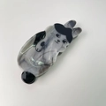 Pince à cheveux lapin en acétate avec motif marbre noir et blanc pour femme - Pince à Cheveux Lapin Gris (4#)