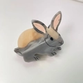 Pince à cheveux lapin en acétate avec texture marbre gris et détails orange - Pince à Cheveux Lapin Gris-Rose (7#)