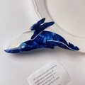 Creative whale shaped acetate hair claw clip with dark blue marble texture finish - Whale Style (40#)