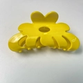 Pinza para el pelo de flor amarilla brillante en acetato con dientes ondulados - Amarillo