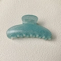 Grande pinza per capelli azzurro chiaro con glitter argento finissimi per donna - Blu