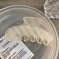 Pinza para el pelo grande de acetato crema con rayas verticales para un peinado elegante - 5# Transparente