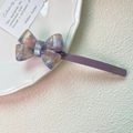 Eleganter violetter Acetat-Haarclip mit Schleife und France Handmade Branding für Damen - Lila