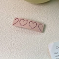 Pince à cheveux rectangulaire rose Y2K avec inscription 2000 et strass en cœur - Pinces à ressort / Rose