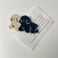 Pince à cheveux motif chien noir et crème en acétate brillant de haute qualité - Combo Noir et Blanc