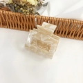Square hair claw clip with cream and beige marble pattern in acetate finish - Beige Marbled Style / 2# Beige 5.2cm