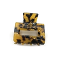 Elegant tortoiseshell patterned hollow rectangular hair claw clip in brown and amber tones - Dark Tortoiseshell Style / 3# Leopard 5.2cm