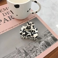 Square medium hair claw clip featuring black and white cow pattern on pink magazine - Cow Pattern Style / 5# Black White 5.2cm