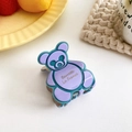 Bären-Haarklammer aus Acetat in Lila und Blaugrün mit goldener Barrette-Schrift - Taro