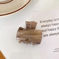 Chic tortoiseshell acetate hair claw clip with gold lettering for elegant hairstyles - 1# Gray