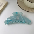 Elegant blue marble acetate hair claw clip with rhinestones for high-end styling - Blue Marble Pattern (5007155584055) / 2# Blue