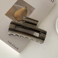 Brown marble pattern large cellulose acetate square hair claw clip for women - Striped Brown