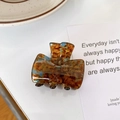 Tortoiseshell acetate hair claw clip with blue accents and Barrette La Prance engraving - Blue Coffee