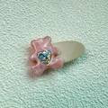 Barrette ours rose effet marbre avec cristal en cœur et base beige élégante - 6# Ours Rose