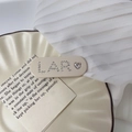 Beige acetate hair clip with sparkling rhinestone LAR letters and heart detail - 5# Cream White