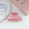 Détail de la pince à cheveux étoile rose translucide avec strass et motif ajouré - 4# Étoile Rose