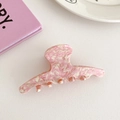 Pink and white marble texture acetate hair claw clip for elegant updo hairstyling - Cherry Blossom Pink (Straight Bar Style)