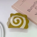 Kreative Schweizer Rolle Haarklammer in Senfgelb und Creme aus glänzendem Harz - 3# Grün