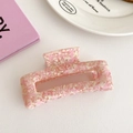 Pink and white marble texture acetate hair claw clip for women's elegant updos - Cherry Blossom Pink (Large Rectangular Style)