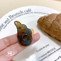 Barrette à cheveux en acétate écaille de tortue avec cristal brillant élégant - Bleu-Marron