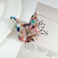 Colorful butterfly hair claw clip in tortoiseshell acetate finish for elegant hairstyles - Rainbow