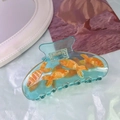 Blue acetic acid goldfish shark clip with orange fish design for women hair - 1# Blue