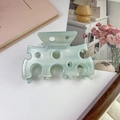 Pinza per capelli verde menta traslucida con decorazioni traforate stile formaggio - 6# Blu Marmo