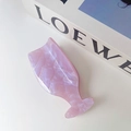 Pink marble acetate hair claw clip with shell texture and silver glitter finish - Light Purple