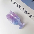 Sparkly gradient acetate claw clip in wine glass shape with purple pink glitters - 10# Starry Purple
