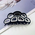 Pince à cheveux bicolore noir et blanc double couche avec lettrage Barrette La France doré - Noir Blanc