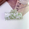 Elegante pinza per capelli in acetato con motivo marmo verde per acconciature raffinate - 6#Verde Menta