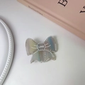 Pinza de pelo holográfica con bordes de perlas y brillantes pedrería de LOVE - Azul Iridiscente
