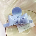 Molla per capelli a fiocco azzurro glitterato con incisione fatta a mano in acetato pregiato - 2# Blu