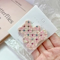 Fermaglio per capelli a orsetto in acetato marmorizzato rosa con strass colorati - 4# Orso Rosa 5.5cmx4.5cm