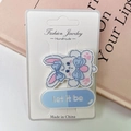 Pinza de pelo de conejo con lazo azul y placa let it be en tarjeta de joyería - Estilo Letra Azul