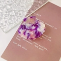 Purple marble shell hair claw with sparkling rhinestones for elegant styling - 2# Purple